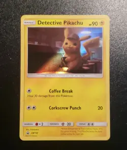 Pikachu -Detective Pikachu SM190 Holo Foil Rare Pokemon Card Clean - Image 1