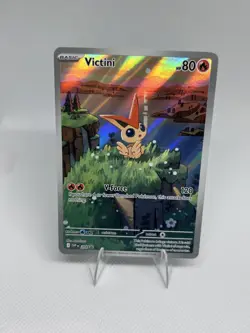2025 Pokemon Victini 208 White Flare Full Art Black Star Promo Card NM+ - Image 3