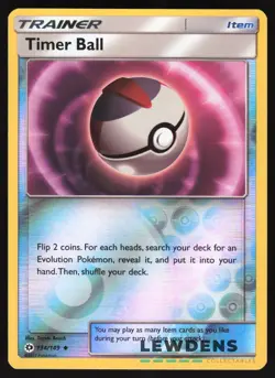 Timer Ball - 134/149 - Reverse Holo Uncommon - Sun & Moon Base - Pokemon Card - Image 1