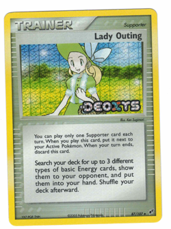 Lady Outing 87/107 EX Deoxys Reverse Holo Uncommon Stamped Pokemon Card - Image 1
