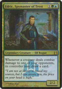 MTG Edric, Spymaster of Trest - Foil Oversized Promo, Moderate Play, English Pro - Image 1