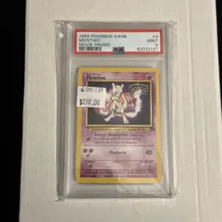 1999 Pokemon Game Mewtwo #3 Movie Promo PSA 9. G001139 - Image 1
