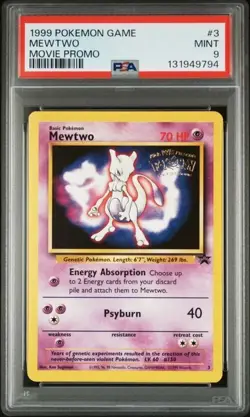 Pokemon Mewtwo 1999 Pokemon Game Movie Promo #3 PSA 9 Mint - Image 1