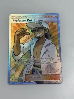 Pokemon Professor Kukui Ultra Rare 148/149 SM Base Set Trainer Full Art Holo - Image 1
