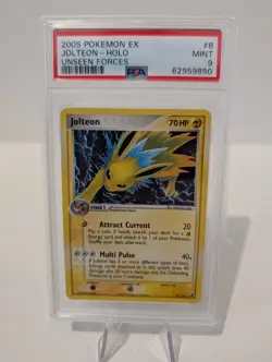 Pokemon Card - Jolteon 8/115 Holo Rare PSA 9 MINT Ex Unseen Forces 2005 Vintage - Image 1