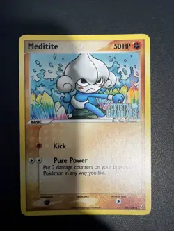 Pokemon - Meditite 56/100 Reverse Holo Stamped - EX Crystal Guardians NM - Image 1