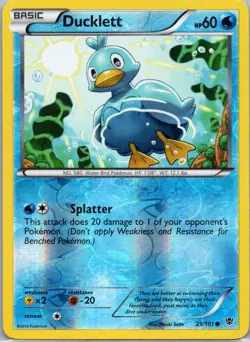 Pokemon TCG Ducklett 29/101 Plasma Blast Rev Holo LP - Image 1