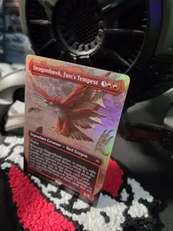 Dragonhawk Fate's Tempest Foil Card Bloomburrow, MTG, Near Mint Condition - Image 2