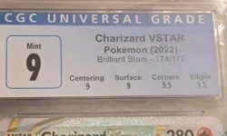 Pokemon Charizard V Star Rainbow Secret Rare 174/172 CGC 9 Mint Brilliant Stars - Image 2
