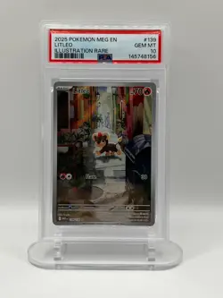 2025 POKEMON MEG EN-MEGA EVOLUTION ILLUSTRATION RARE #139 LITLEO PSA 10 - Image 1