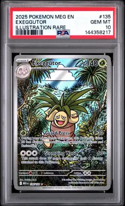 2025 POKEMON MEG EN-MEGA EVOLUTION #135 EXEGGUTOR ILLUSTRATION RARE PSA 10 - Image 1
