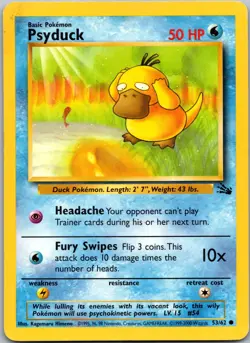 Psyduck #53/62 Fossil Vintage WOTC Pokemon MP - Image 1