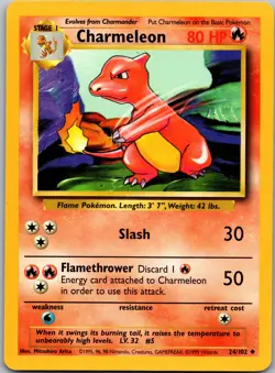 Charmeleon #024/102 Base Set Vintage Pokemon LP (B) - Image 1