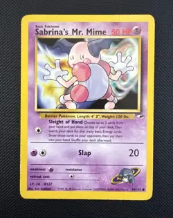 Pokemon TCG Sabrina's Mr Mime 94/132 Gym Heroes LP - Image 1