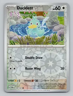 Reverse Holo Ducklett 139/167 Common Twilight Masquerade Pokemon - Image 1