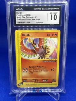 HO-OH CGC 10 2002 POKEMON WIZARDS BLACK STAR PROMOS BSP #52 CENTER NEW YORK 270 - Image 1