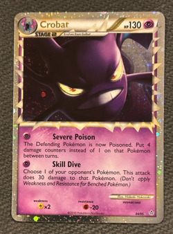 Pokemon Crobat Prime HGSS Unleashed #84/95 w/Holo Swirl! - NM - Image 3