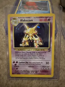 Pokemon Alakazam TCG Base Set 2 Holo Rare Card 1/130 Unlimited HP - Image 2