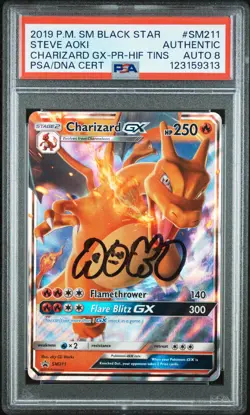 2019 POKEMON HIDDEN FATES ETB PROMO #SM211 CHARIZARD GX PSA AUTHENTIC AUTO 8 - Image 1