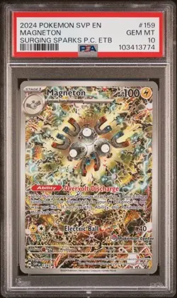 PSA 10 - 2024 Pokemon Surging Sparks Pokemon Center ETB MAGNETON Promo #159 - Image 1