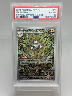 Scarlet & Violet Surging Sparks ETB Magneton #159 Pokemon Center Promo PSA 10 - Image 1
