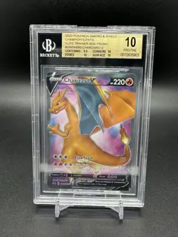 2020 Pokemon Champions Path ETB Promo Charizard V SWSH050 BGS Pristine 10 - Image 1