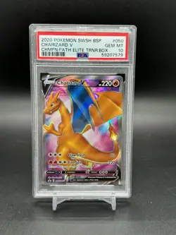 2020 Pokemon Champions Path ETB Promo Charizard V SWSH050 PSA Gem Mint 10 - Image 1
