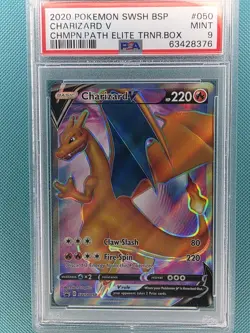 Pokemon TCG Charizard v SWSH050 Champions Path ETB Promo SWSH 050 PSA 9 - Image 1