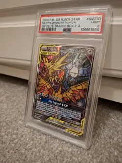 Moltres & Zapdos & Articuno GX SM210 PSA 9 Holo Hidden Fates Promo Black Star - Image 2