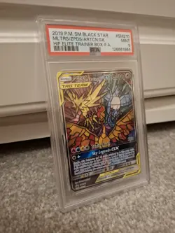 Moltres & Zapdos & Articuno GX SM210 PSA 9 Holo Hidden Fates Promo Black Star - Image 3
