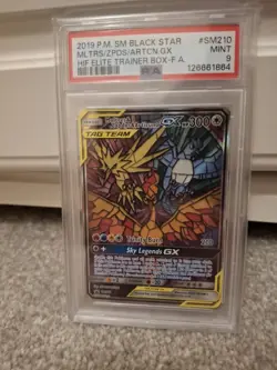 Moltres & Zapdos & Articuno GX SM210 PSA 9 Holo Hidden Fates Promo Black Star - Image 5