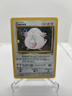 Pokemon TCG Base Set 2 Chansey Holo Card 3/130 Vintage - Image 1