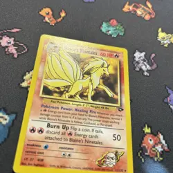 Blaine’s Ninetales 21/132 MP -Vintage Rare Pokemon Card- Gym Challenge (8q) - Image 5