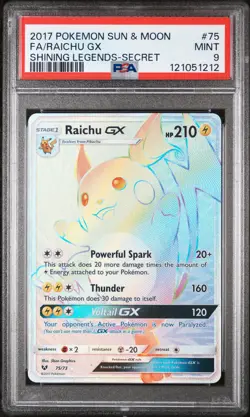 Raichu GX 75/73 - Shining Legends - Graded PSA 9 MINT Pokemon Card - Image 3