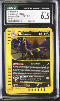 CGC 6.5 Umbreon 2003 Aquapolis H29/H32 Holo Pokemon Card - Image 1