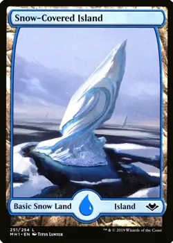 X 1 Snow-Covered Island Full Art NM-M MH1 251 MTG Magic The Gathering - Image 1
