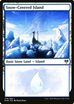 X 1 Snow-Covered Island NM-M KHM 278 MTG Magic The Gathering - Image 1