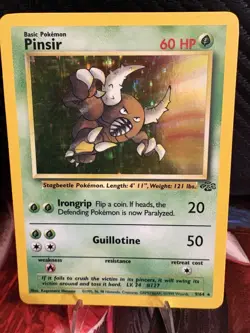 Pokemon Pinsir 9/64 Holo Rare Jungle Set WOTC 1999 Vintage MP - Image 1