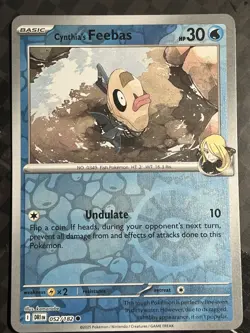 Pokemon TCG Destined Rivals - 052/182 Cynthia's Feebas - Reverse Holo NM - Image 1