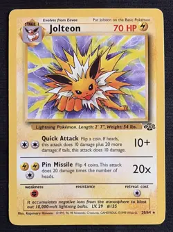 Pokemon TCG Jungle Jolteon 20/64 Regular Unlimited Rare - 1999 - Image 1