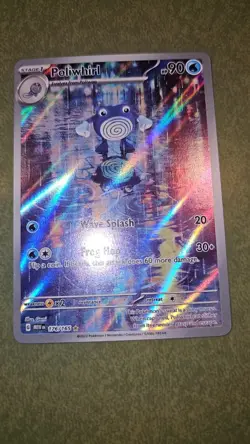 Pokemon Poliwhirl Full Art Holo Rare 176/165 MEW 2023 Wave Splash Frog Hop - Image 1