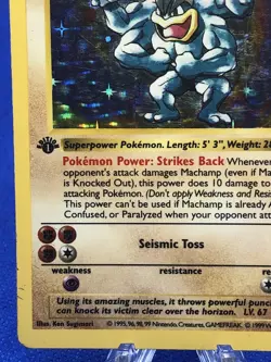 1x Pokemon 1st Edition Shadowless Machamp 8/102 BASE SET Pokemon WOTC MP - Image 5