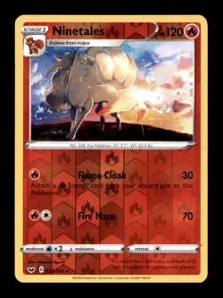 NINETALES 023/202 R SWORD & SHIELD POKEMON REVERSE HOLO LP - Image 1