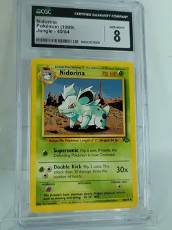 1999 POKEMON 1ST EDITION GRADED 8 NM/MINT NIDORINA JUNGLE 40/64 - Image 1