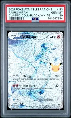 PSA 10 Reshiram 113/114 Pokemon Celebrations Classic Collection - Image 1