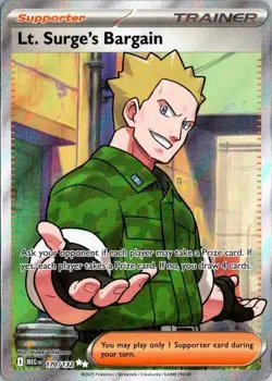 Pokemon TCG: Lt. Surge's Bargain 170/132 UR ME01 NM ENG Foil - Image 1