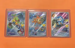 Pokemon First Partner Illustration Rare Turtwig Chimchar Piplup 30th Anniversary - Image 1