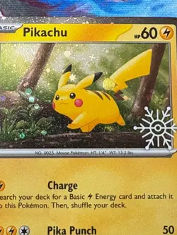 [SWIRL SNOWFLAKE STAMP] Pikachu 025/165 - Pokemon TCG SV: 151 - Cosmo Holo - NM - Image 1