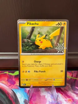 [SWIRL SNOWFLAKE STAMP] Pikachu 025/165 - Pokemon TCG SV: 151 - Cosmo Holo - NM - Image 2