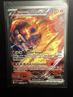 Pokemon 2025 Destined Rivals Team Rocket’s Moltres EX#229/182 SIR NM - Image 1